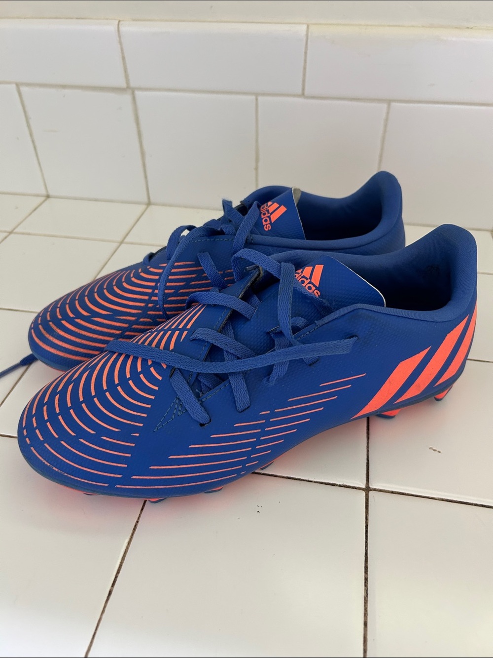 adidas Kids Blue and Coral Soccer Cleats
